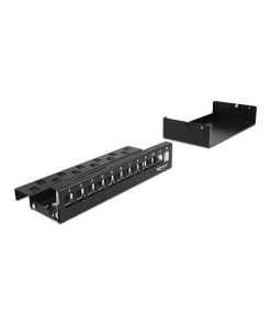 פאץ' פאנל 12 פורט ללא שקעים DIN rail mounting בצבע שחור DELOCK | 43415