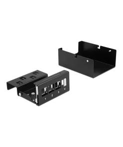 פאץ' פאנל 4 פורט ללא שקעים DIN rail mounting בצבע שחור DELOCK | 43409