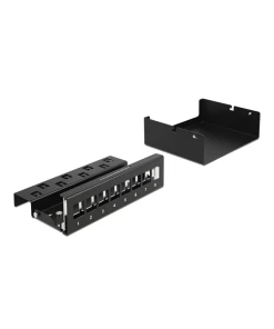 פאץ' פאנל 8 פורט ללא שקעים DIN rail mounting בצבע אפור DELOCK | 43412