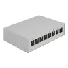 פאץ' פאנל 8 פורט ללא שקעים DIN rail mounting בצבע אפור DELOCK | 43412