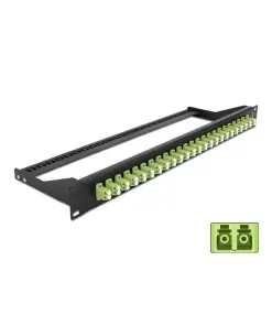פאץ' פאנל אופטי ''19 לארון תקשורת עם 24 שקעים LC Duplex OM5 להרכבה DELOCK | 43391