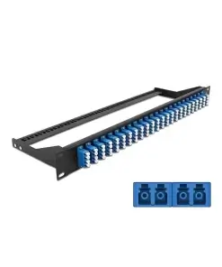 פאץ' פאנל אופטי ''19 לארון תקשורת עם 24 שקעים LC Quad OS2 להרכבה DELOCK | 43398