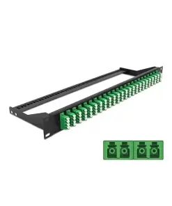 פאץ' פאנל אופטי ''19 לארון תקשורת עם 24 שקעים LC Quad OS2 להרכבה DELOCK | 43399