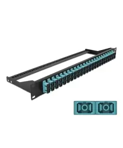 פאץ' פאנל אופטי ''19 לארון תקשורת עם 24 שקעים SC Duplex OM3 להרכבה DELOCK | 43395