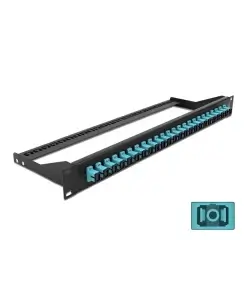 פאץ' פאנל אופטי ''19 לארון תקשורת עם 24 שקעים SC Simplex OM3 להרכבה DELOCK | 43383