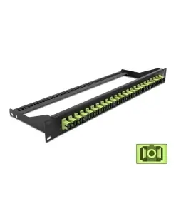 פאץ' פאנל אופטי ''19 לארון תקשורת עם 24 שקעים SC Simplex OM5 להרכבה DELOCK | 43385