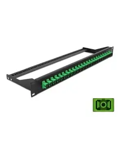 פאץ' פאנל אופטי ''19 לארון תקשורת עם 24 שקעים SC Simplex OS2 להרכבה DELOCK | 43381