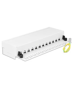 פאץ' פאנל שולחני Cat.6A עם 12 שקעים מסוככים DELOCK | 87679