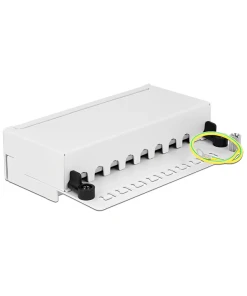 פאץ' פאנל שולחני Cat.6A עם 8 שקעים מסוככים צבע לבן DELOCK | 87678