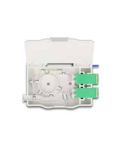 קופסא FTTH DIN Rail לחיבור 2 סיבים אופטיים LC Duplex להרכבה DELOCK | 85936