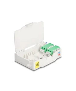 קופסא FTTH DIN Rail לחיבור 2 סיבים אופטיים LC Duplex להרכבה DELOCK | 85936