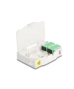 קופסא FTTH DIN Rail לחיבור 2 סיבים אופטיים SC Simplex להרכבה DELOCK | 85935