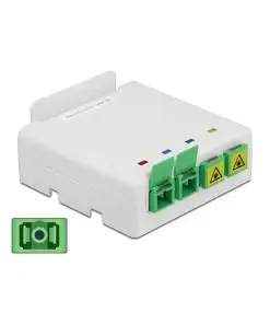 קופסא FTTH DIN Rail לחיבור 4 סיבים אופטיים SC Simplex להרכבה DELOCK | 85921
