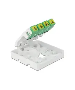 קופסא FTTH DIN Rail לחיבור 4 סיבים אופטיים SC Simplex להרכבה DELOCK | 85921
