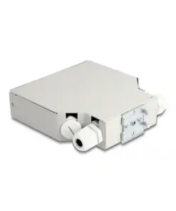 קופסא FTTH DIN Rail לחיבור 8 סיבים אופטיים LC Duplex או SC Simplex להרכבה DELOCK | 85931