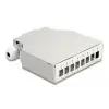 קופסא FTTH DIN Rail לחיבור 8 סיבים אופטיים LC Duplex או SC Simplex להרכבה DELOCK | 85931