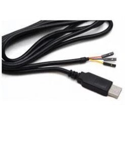 USB לכבל נתונים טוריים אסינכרוני עם אותות UART ברמת +3.3V TTL בצבע שחור ftdichip | TTL-232R-RPI