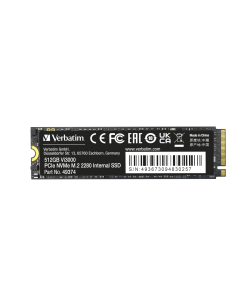 זיכרון SSD פנימי PCIe NVMe M.2 SSD 512GB בצבע שחור Verbatim | 49374 | Vi3000