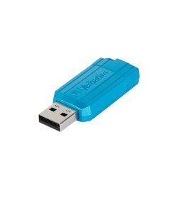 זיכרון נייד USB דיסק-און-קי חיצוני PinStripe USB Drive 64GB בצבע תכלת Verbatim | 49961