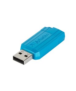 זיכרון נייד USB דיסק-און-קי חיצוני PinStripe USB Drive 64GB בצבע תכלת Verbatim | 49961