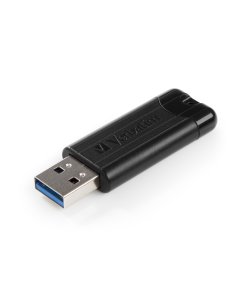 זיכרון נייד USB דיסק-און-קי חיצוני PinStripe USB3.2 Drive 64GB בצבע שחור Verbatim | 49318