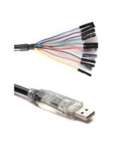 כבל מתאם טורי USB ל-Hi-Speed ​​SPI/I2C/JTAG עם אלקטרוניקה משובצת, נוריות, 3.3V בצבע שחור ftdichip | C232HM-DDHSL-0