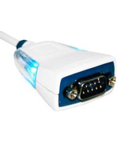 כבל פרימיום טורי USB ל-RS232 עם אלקטרוניקה משובצת, נוריות, חיבור DB9M בצבע לבן ftdichip US232R-100-BULK