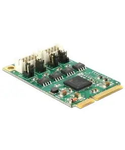 כרטיס MiniPCIe I/O PCIe full size Serial RS-422 / 485 עם 2 יציאות DB9 with 600 W Surge צ'יפ Exar כסף DELOCK | 95245