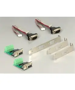 כרטיס MiniPCIe I/O PCIe full size Serial RS-422 / 485 עם 2 יציאות DB9 with 600 W Surge צ'יפ Exar כסף DELOCK | 95245