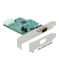 כרטיס PCIe x1 Serial RS-232 High Speed 921K Low profile עם יציאת DB9 Voltage supply צ'יפ Exar שחור DELOCK 89333