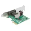 כרטיס PCIe x1 Serial RS-232 Low profile עם יציאת DB9 צ'יפ ASIX כסף DELOCK | 89948