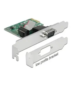 כרטיס PCIe x1 Serial RS-232 Low profile עם יציאת DB9 צ'יפ ASIX כסף DELOCK | 89948
