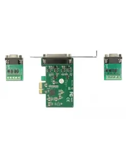 כרטיס PCIe x1 Serial RS-422/485 Low profile עם 2 יציאות DB9 צ'יפ Exar כסף DELOCK | 65841