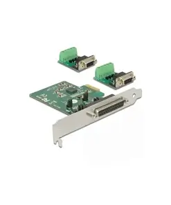 כרטיס PCIe x1 Serial RS-422/485 Low profile עם 2 יציאות DB9 צ'יפ Exar כסף DELOCK | 65841