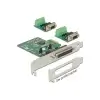 כרטיס PCIe x1 Serial RS-422/485 Low profile עם 2 יציאות DB9 צ'יפ Exar כסף DELOCK | 65841