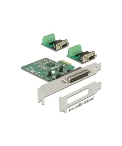 כרטיס PCIe x1 Serial RS-422/485 Low profile עם 2 יציאות DB9 צ'יפ Exar כסף DELOCK | 65841
