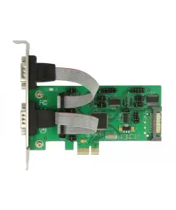 כרטיס PCIe x1 Serial TTL 3.3 V / RS-232 Low profile עם 4 יציאות DB9 צ'יפ WCH כסף DELOCK | 62922