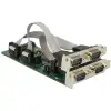 כרטיס PCIe x1 Serial TTL 3.3 V / RS-232 Low profile עם 4 יציאות DB9 צ'יפ WCH כסף DELOCK | 62922
