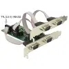 כרטיס PCIe x1 Serial TTL 3.3 V / RS-232 Low profile עם 4 יציאות DB9 צ'יפ WCH כסף DELOCK | 62922