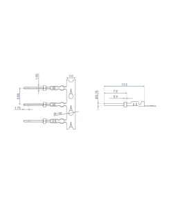 מגעים לחיצה עבור מחברי D-Sub HD זכר סט 40 יח' בצבע אפור DELOCK | 66732