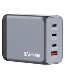 מטען קיר 100W 4-Port GaN בצבע אפור Verbatim | 32202