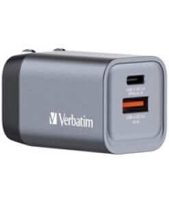 מטען קיר 35W 2-Port GaN בצבע אפור Verbatim | 32200