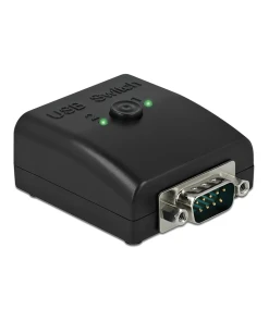 מיתוג Serial RS-232 דו - כיווני תקע DB9 לשני שקעים USB צ'יפ FTDI בצבע שחור DELOCK | 87756