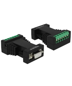 ממיר DB9 Serial RS-232 לחיבור Terminal Block Serial RS-422/485 עם הגנת 15kV ESD ובידוד 2.5kV עמיד בטמפרטורה 40°C- עד 85°C בצבע שחור DELOCK | 87686