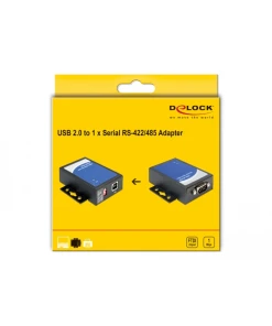 ממיר USB 2.0 לחיבור DB9 Serial RS-422/485 עם הגנת 15kV ESD צ'יפ FTDI בצבע שחור DELOCK | 87585
