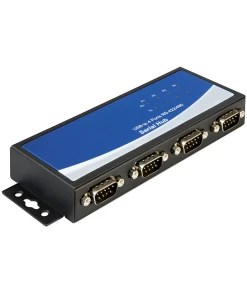 ממיר USB 2.0 עם 4 חיבורים DB9 Serial RS-422485 + הגנת 15kV ESD צ'יפ FTDI בצבע שחור DELOCK 87587