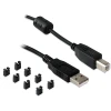 ממיר USB 2.0 עם 4 חיבורים DB9 Serial RS-422485 + הגנת 15kV ESD צ'יפ FTDI בצבע שחור DELOCK 87587
