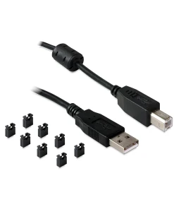 ממיר USB 2.0 עם 4 חיבורים DB9 Serial RS-422485 + הגנת 15kV ESD צ'יפ FTDI בצבע שחור DELOCK 87587
