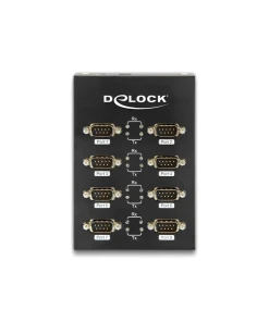 ממיר USB 2.0 עם 8 חיבורים DB9 Serial RS-232 צ'יפ Moschip בצבע שחור DELOCK | 61860