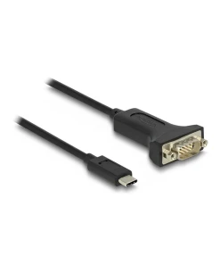 ממיר USB-C לחיבור DB9 Serial RS-232 צ'יפ FTDI אורך 1 מטר DELOCK 64195